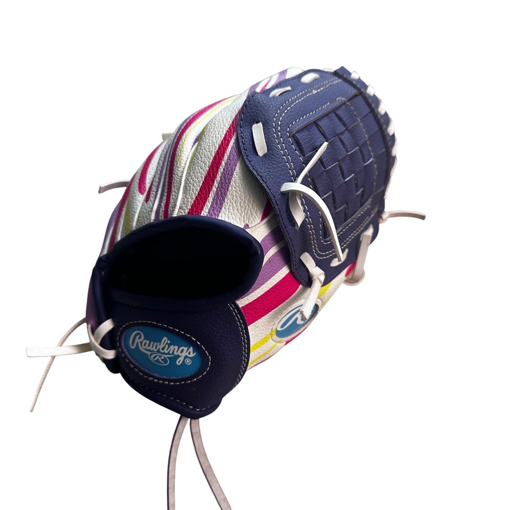 Rawlings Storm 10 Inch Youth Baseball Glove Purple Pink White T Ball Right Hand